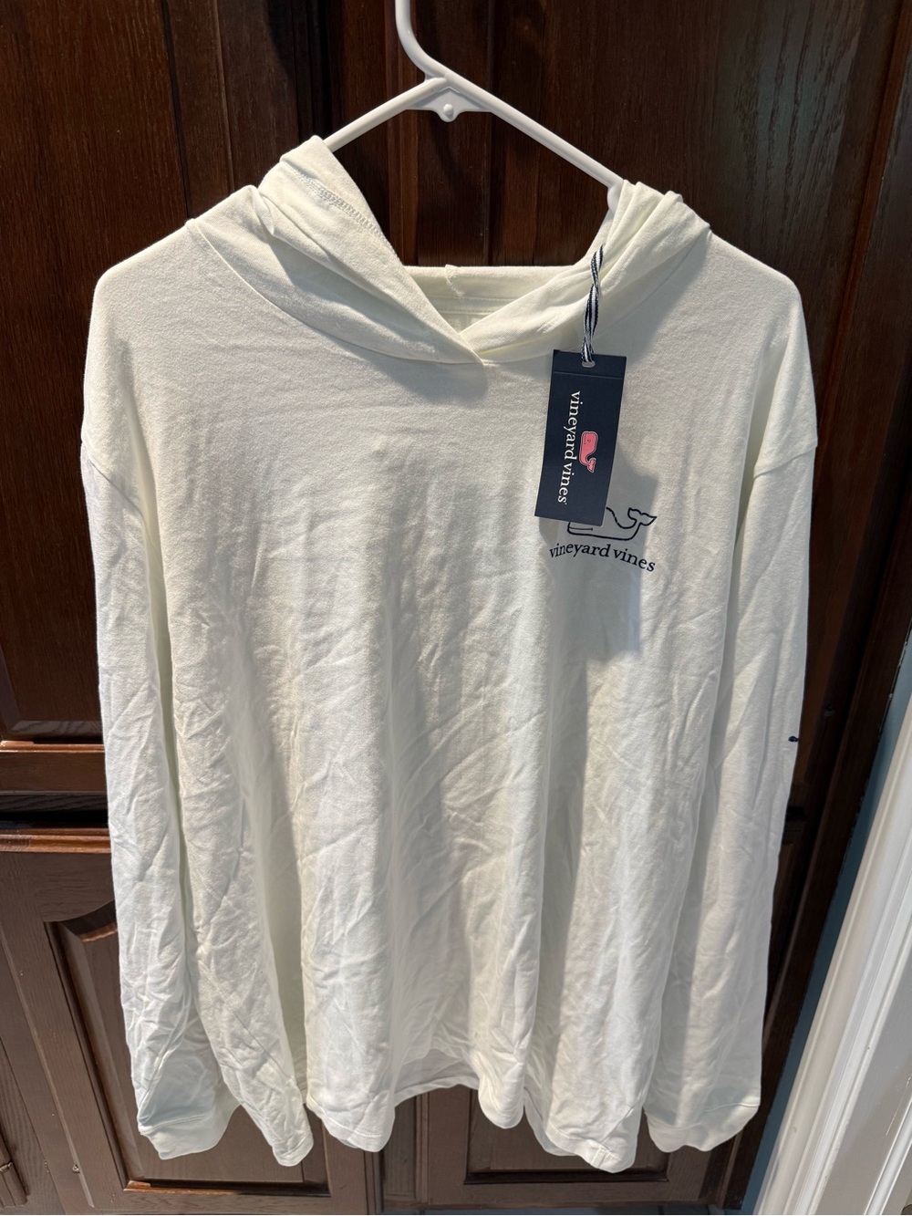 Vineyard Vines white Pullover Hoodie t-shirt with Navy Whale XXL NWT